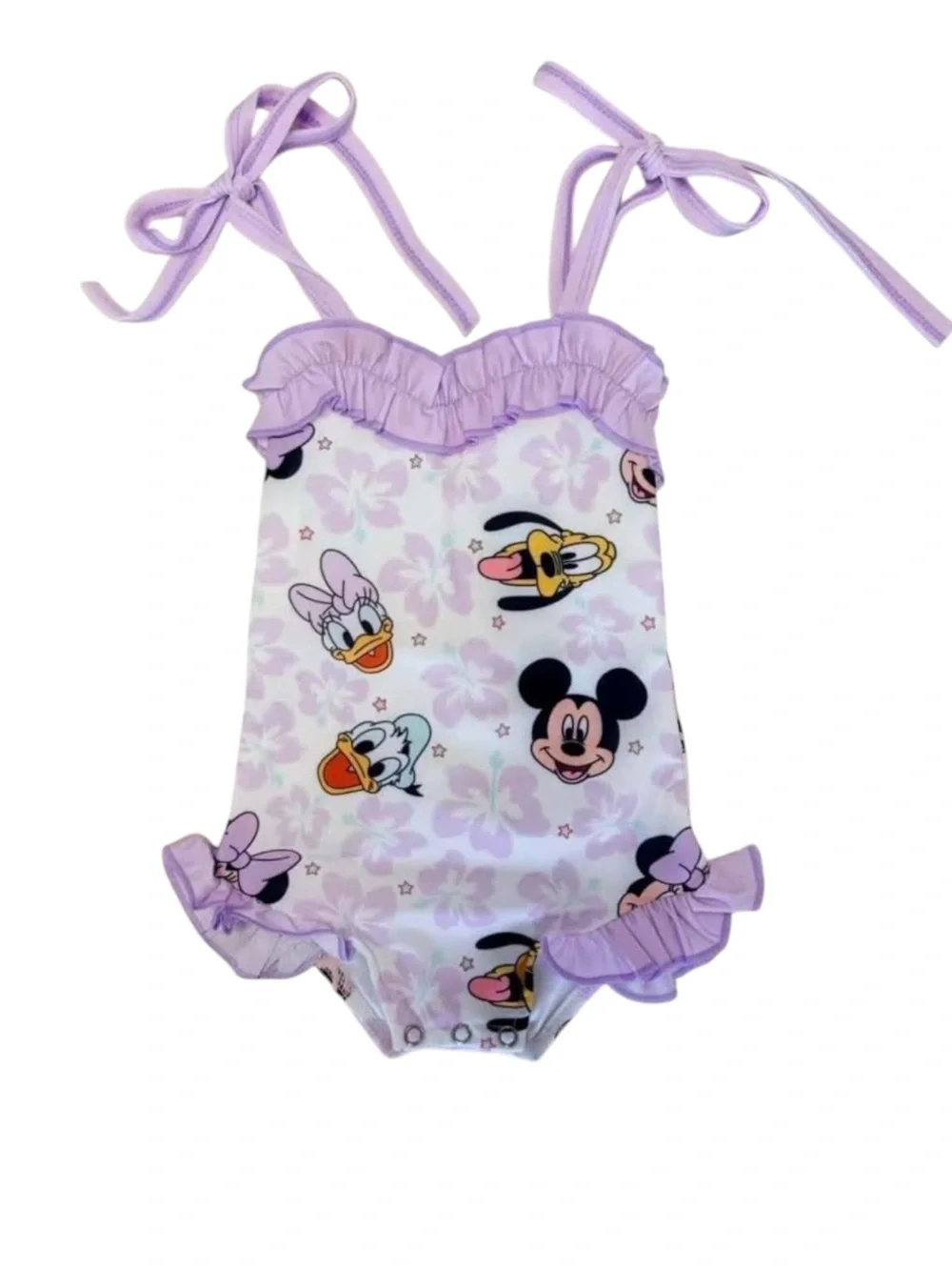 New Boutique‎ Mickey Mouse Minnie Mouse  Ruffle-Trim One-Piece Swimsuit Disney